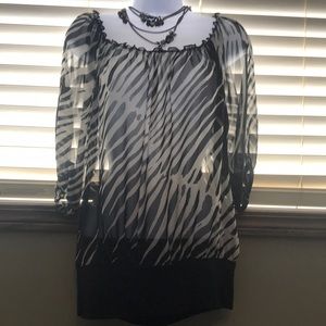 Sheer animal print top